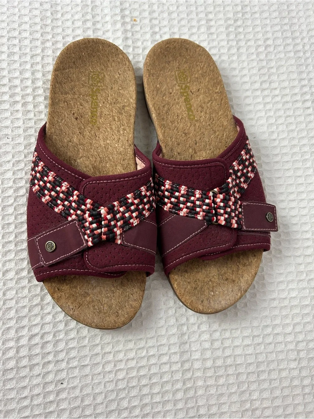 Spenco Bonaire Port Wine Red Orthotic Slide Sandals Women’s 9B